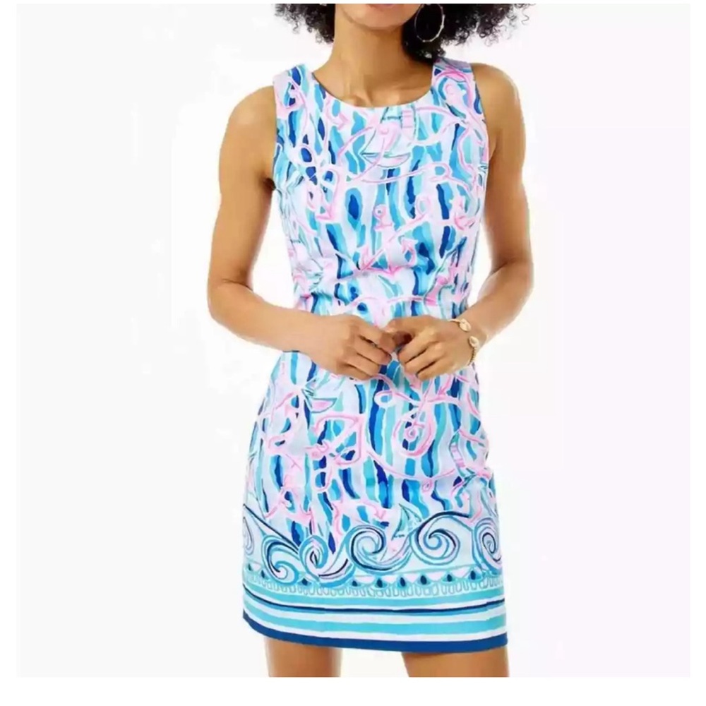 Lilly Pulitzer Mila Stretch Shift Dress In Reel Nauti NWT